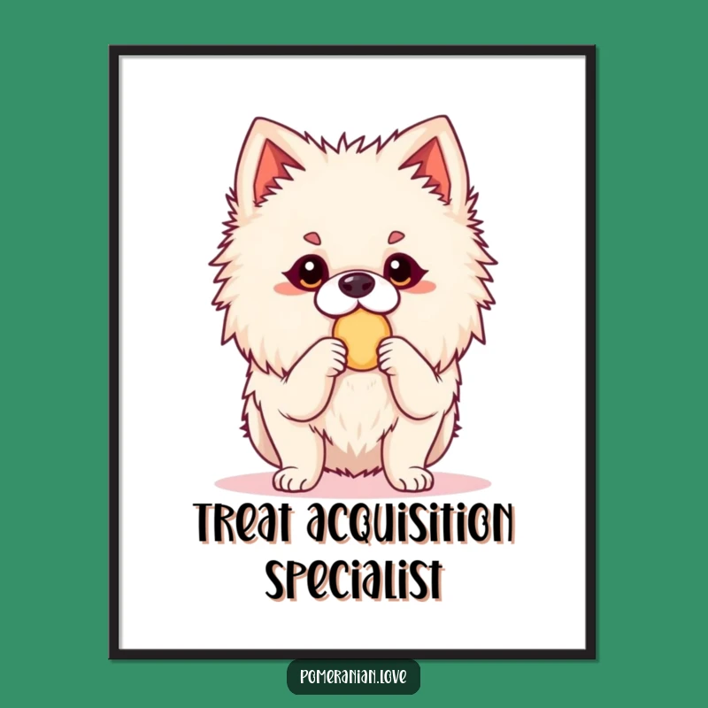 Funny Pomeranian Alert Poster: Eager Dog Art Print, Hilarious Decor Gift