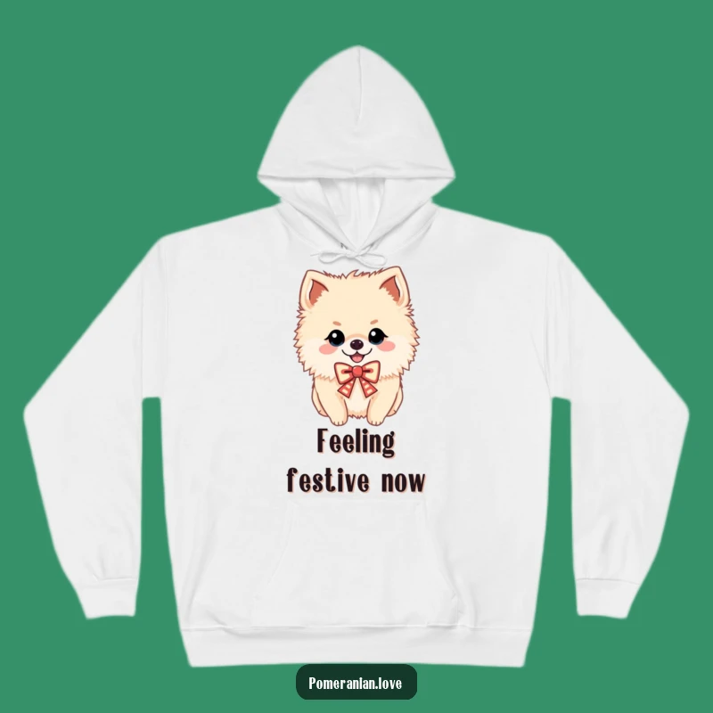 Funny Cheerful Pomeranian Hoodie - Cozy and Festive Pup Comfort Gift
