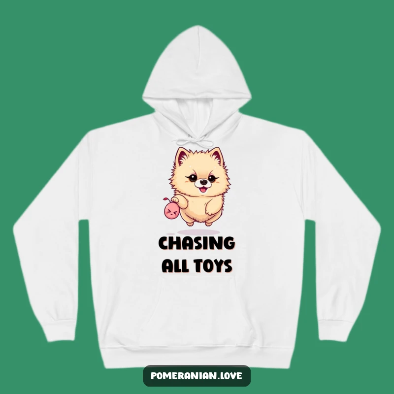Funny Determined Pomeranian Hoodie - Cozy Toy Hunter