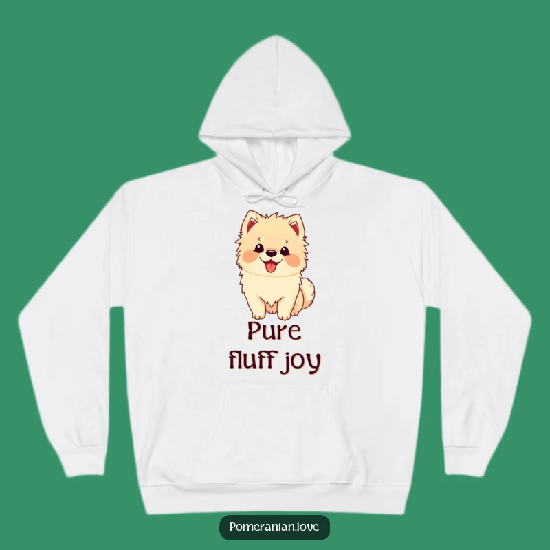 Funny Happy Pomeranian Hoodie: Cozy Excited Tail Wagging Comfort Gift