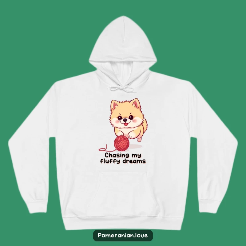 Funny Pomeranian Yarn Ball Hoodie - Cozy & Hilarious Canine Comfort Gift