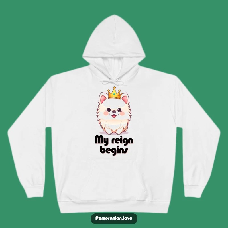 Funny Pomeranian Crown Hoodie - Cozy & Majestic Humor Gift