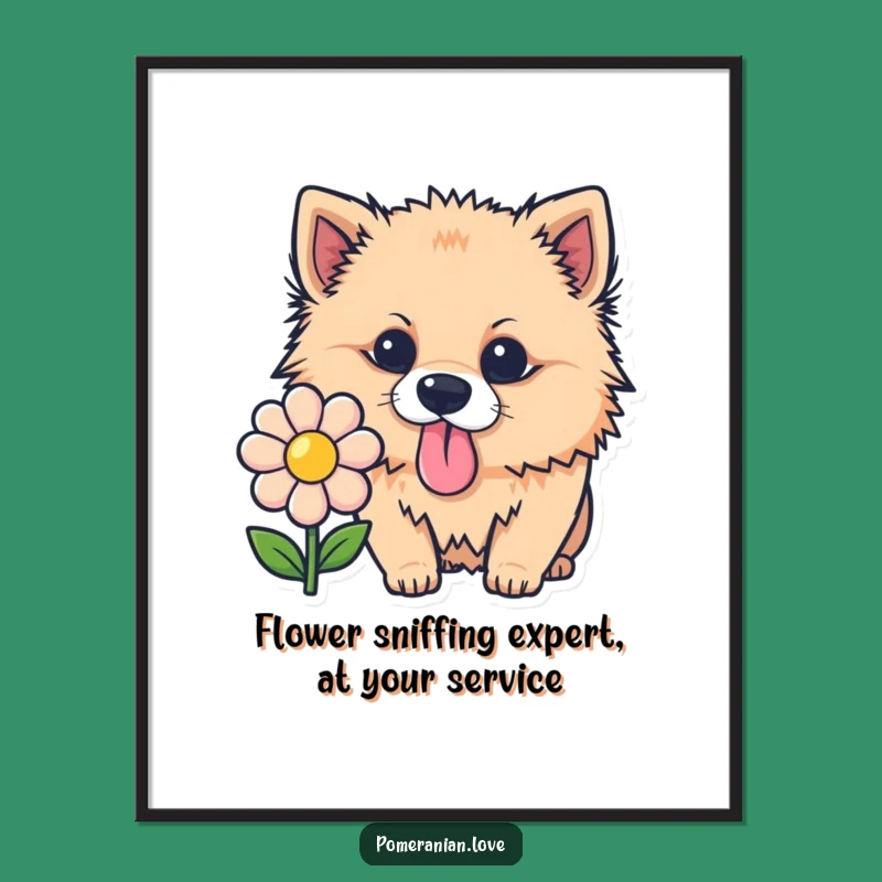 Free Printable Wall Art: Curious Pomeranian Dog, Funny Downloadable Decor for Dog Lovers