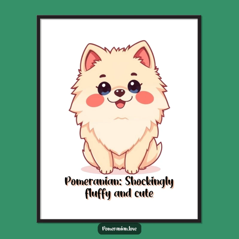 Free Printable Pomeranian Wall Art: Funny Surprised Dog Downloadable Decor