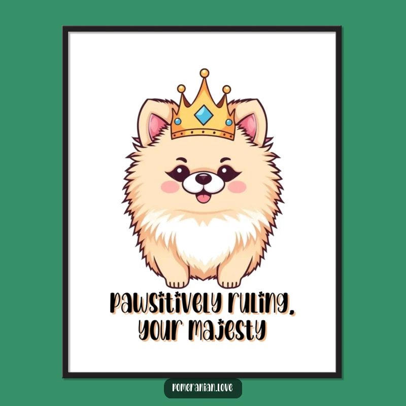 Free Printable Pomeranian Wall Art: Regal Pup Crown Decor for a Royal Touch