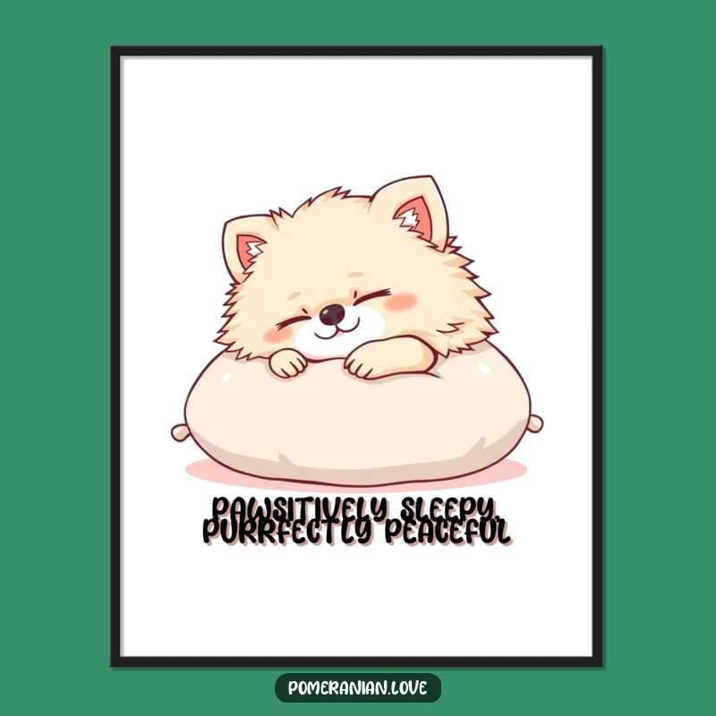 Funny Free Printable Wall Art: Snoozing Pomeranian Dog, Hilarious Downloadable Decor!