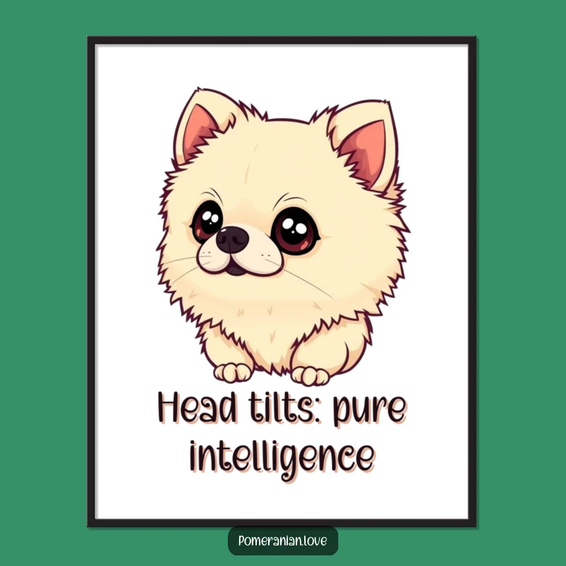 Free Printable Curious Pomeranian Wall Art - Cute Innocent Doggy Decor