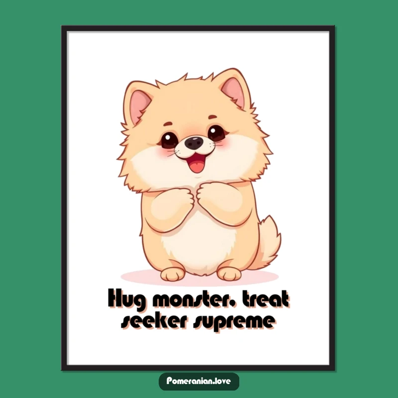 Huggable Pomeranian Free Printable Wall Art: Adorable Dog Art Downloadable Decor!