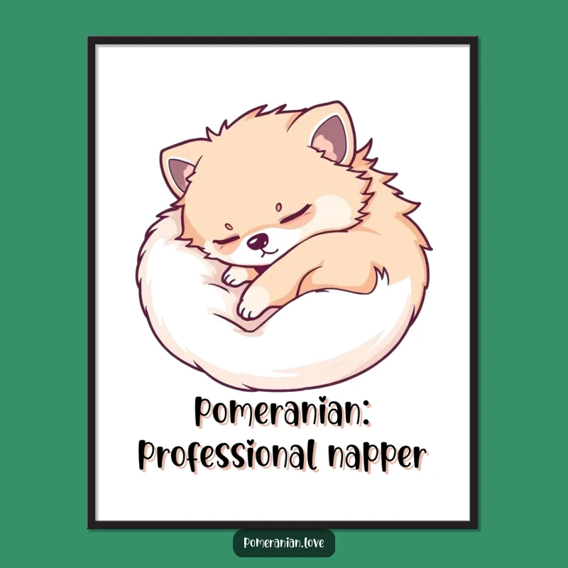 Free Printable Wall Art: Sleeping Pomeranian - Peaceful Dog Art For Serene Decor