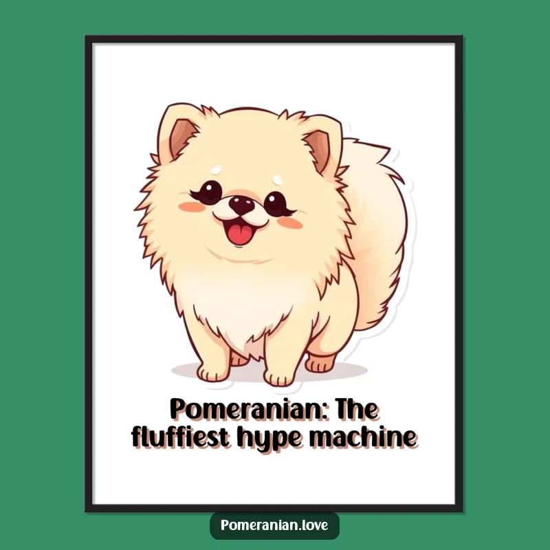 Free Printable Wall Art: Funny Pomeranian Wagging Tail - Joyful Dog Art For Your Home