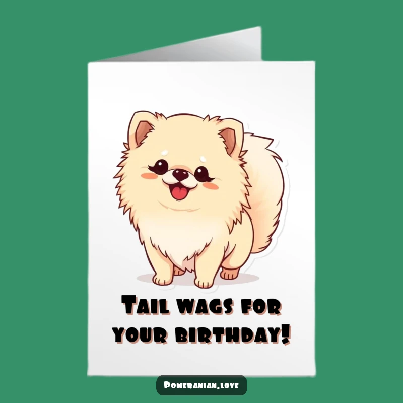 Free Printable Birthday Card: Funny Pomeranian Wagging Tail For a Tail-Wagging Good Time