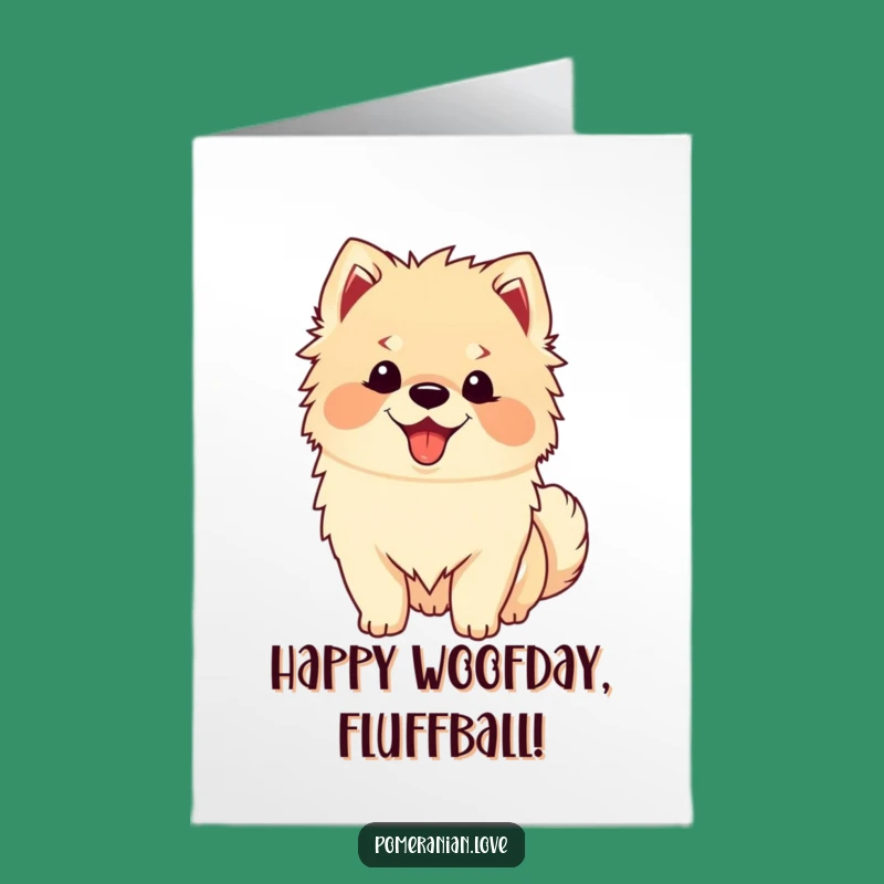 Free Printable Funny Birthday Card Happy Pomeranian Wagging Tail Gift
