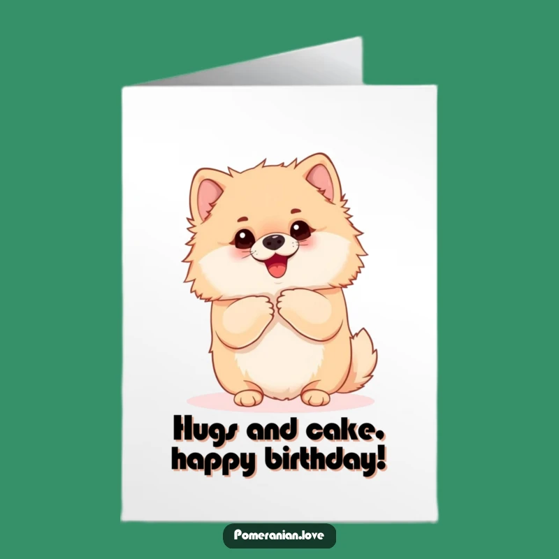Huggable Pomeranian Free Printable Birthday Card: LOL Downloadable Gift!