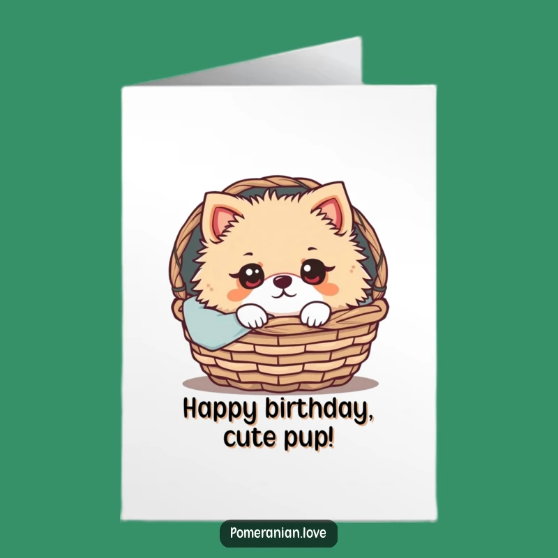Sweet Free Printable Pomeranian Birthday Card - Cozy Pup Downloadable Gift