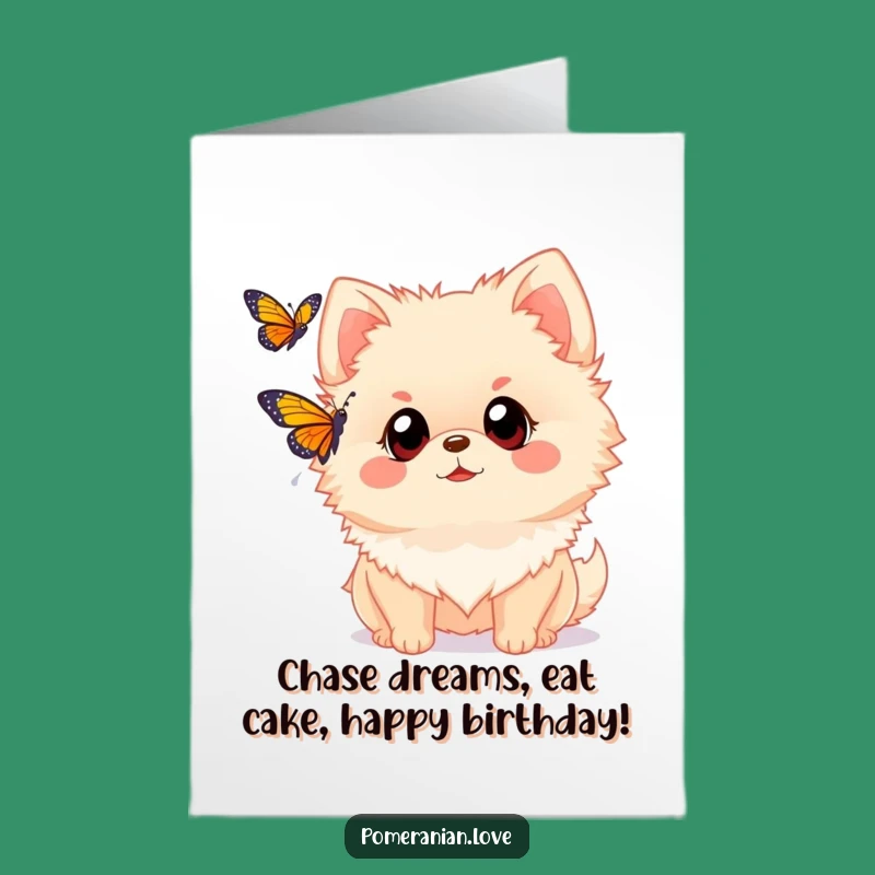 Wide-Eyed Pomeranian Free Printable Birthday Card: Cute & Funny Downloadable Gift!
