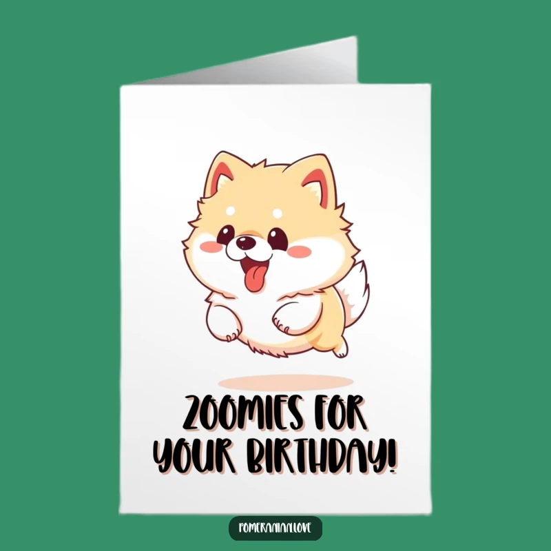 Free Printable Pomeranian Birthday Card: Funny Tongue-Out Dog Downloadable Gift
