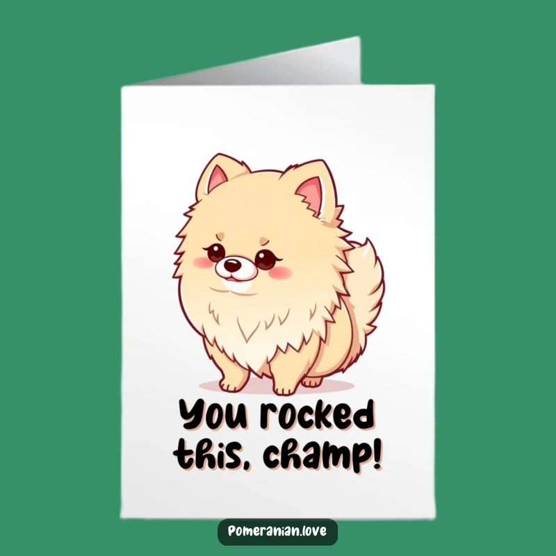 Free Printable Congrats Card: Pomeranian's Proud Tail Wag! Best Downloadable Gift