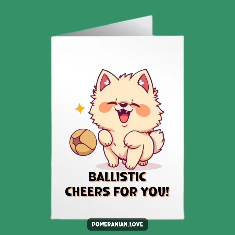 Free Printable Energetic Pom Congrats Card - Funny Dog Downloadable