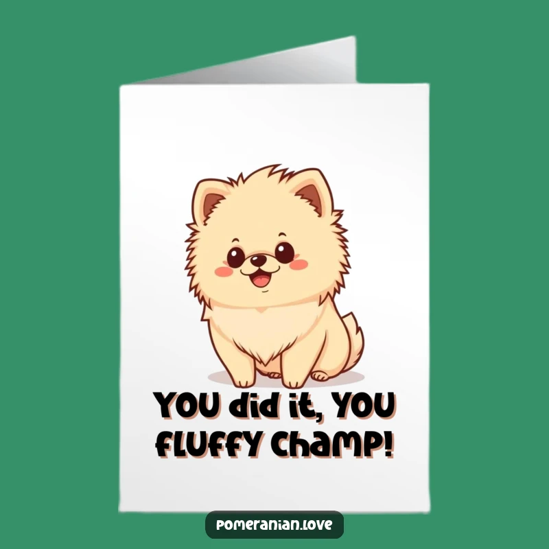 Free Printable Happy Pomeranian Congrats Card - Joyful Downloadable Dog Art