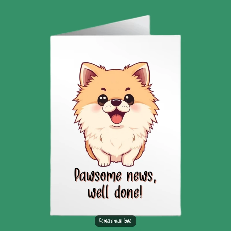 Free Printable Shocked Pomeranian Congrats Card - Hilarious Downloadable Dog Art