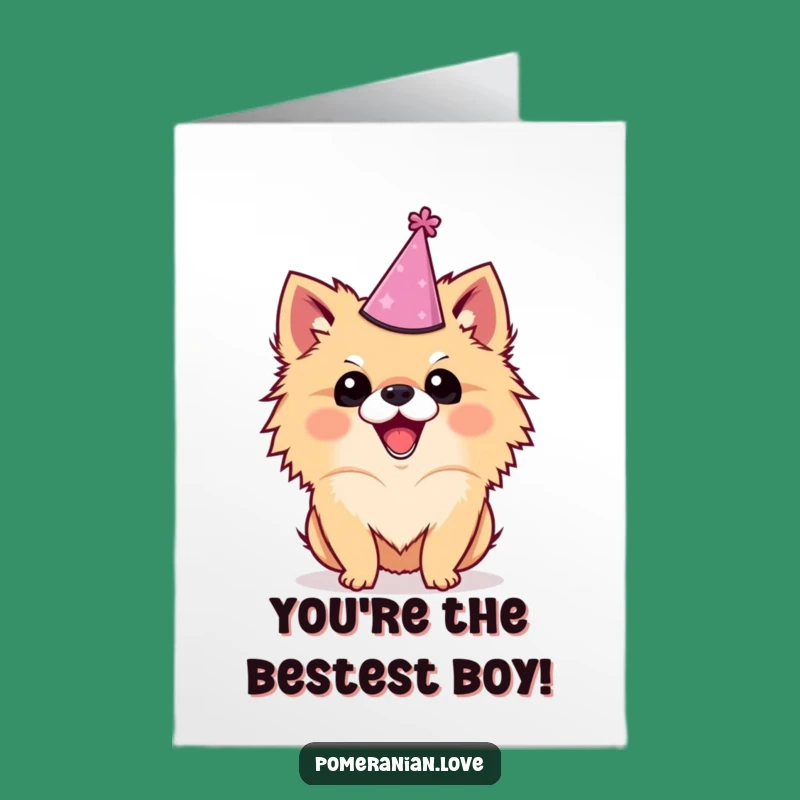 Free Printable Congratulations Card: Hilarious Pomeranian Dog Party Hat for a Joyful Downloadable Gift
