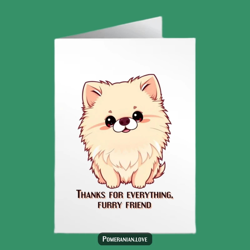 Free Printable Pomeranian Thank You Card: Sweetest Head Tilt for Gratitude