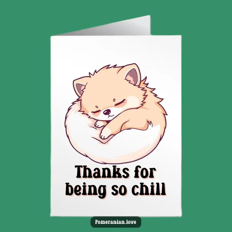 Free Printable Thank You Card: Calm Pomeranian Snoozing For Your Generosity