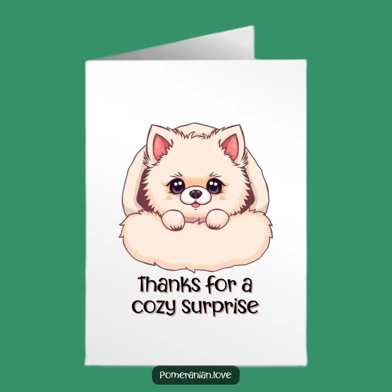 Free Printable Pomeranian Thank You Card: Curious Pup for Heartfelt Thanks