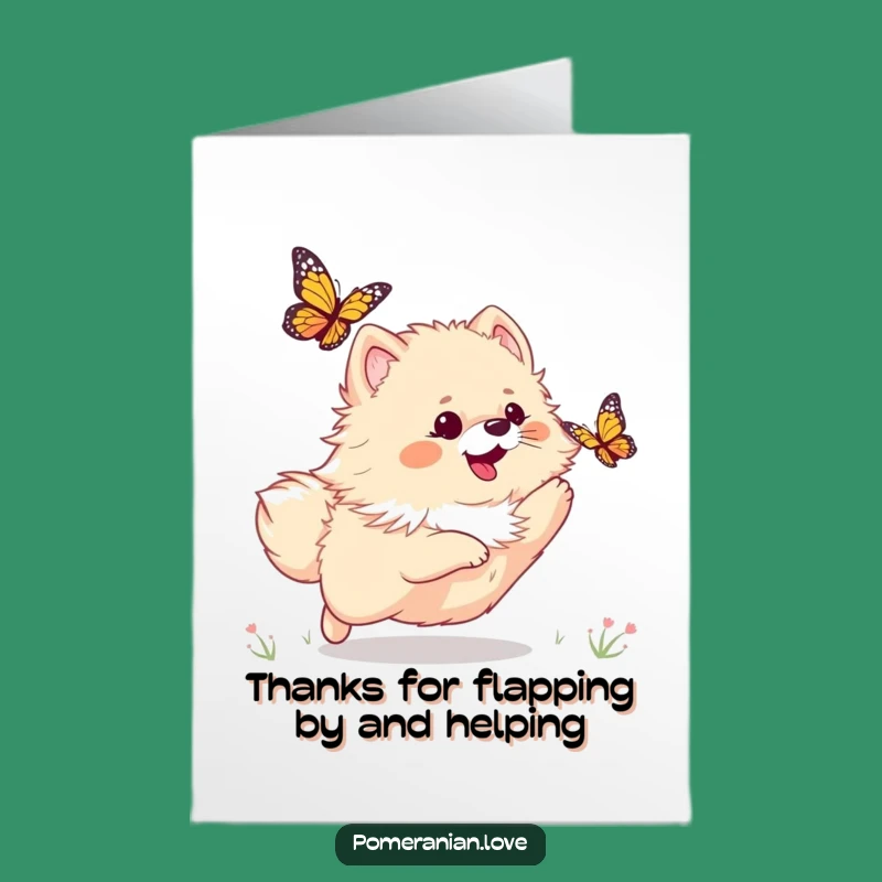 Free Printable Funny Thank You Card: Pup's Butterfly Hunt - Playful Gratitude