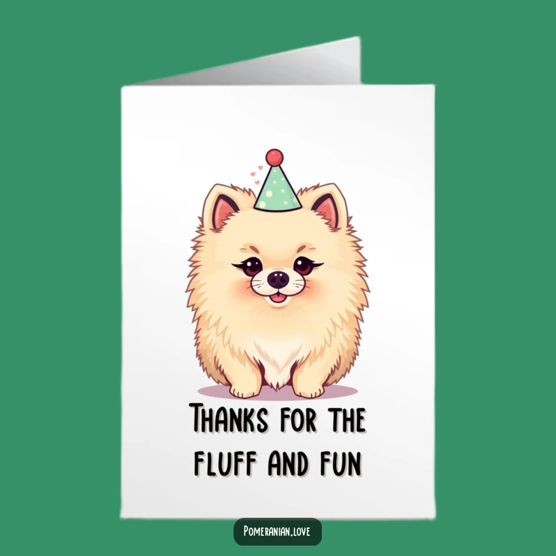 Free Printable Pomeranian Thank You Card: Party Pup Downloadable Gift