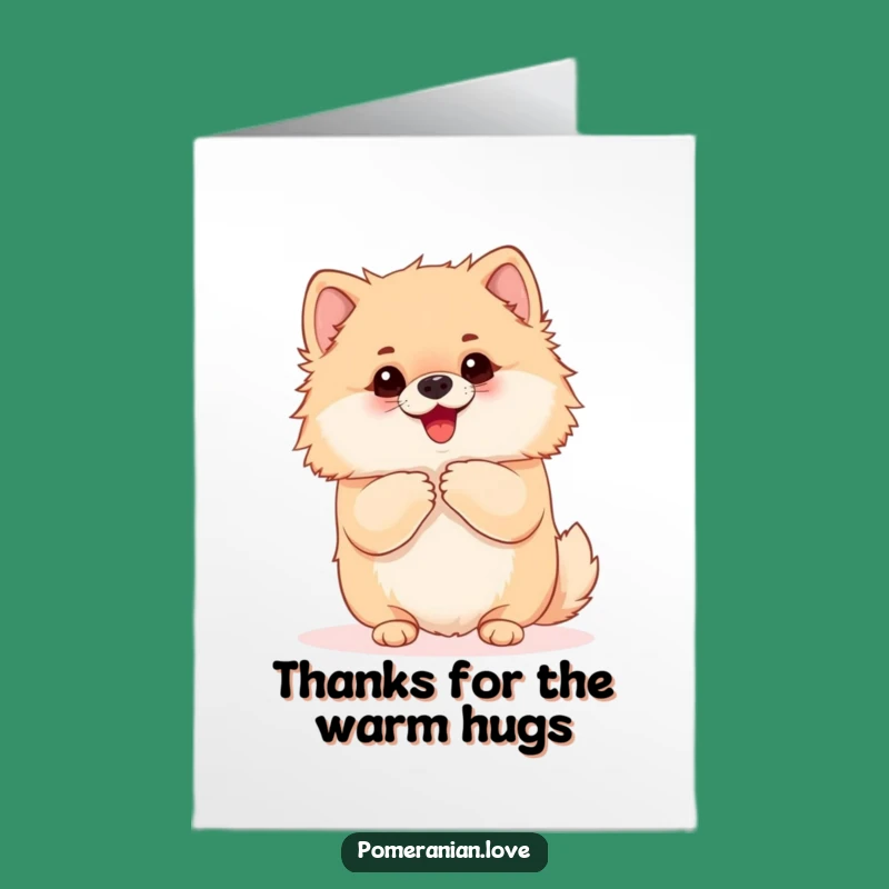 Thank You Free Printable Card: Loveable Pomeranian, Cute & Funny Downloadable Gift!