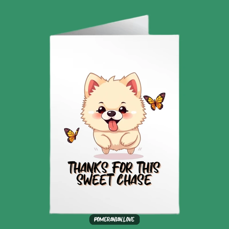 Free Printable Pomeranian Thank You Card: Silly Tongue Out for Gratitude