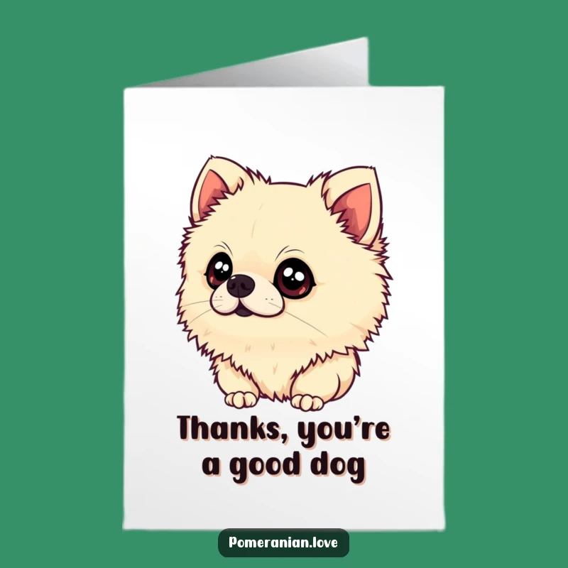 Free Printable Curious Pomeranian Thank You Card - Adorable Doggy Surprise Downloadable Gift