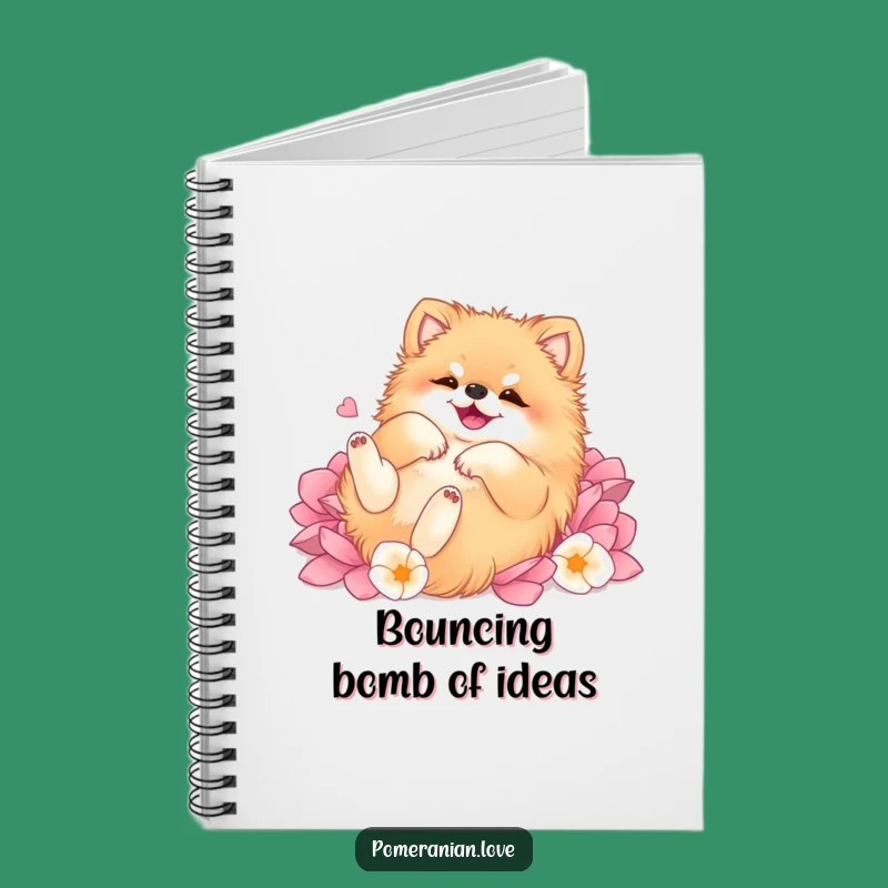 Funny Pomeranian Petal Thoughts Notebook - Hilarious Dog Journal