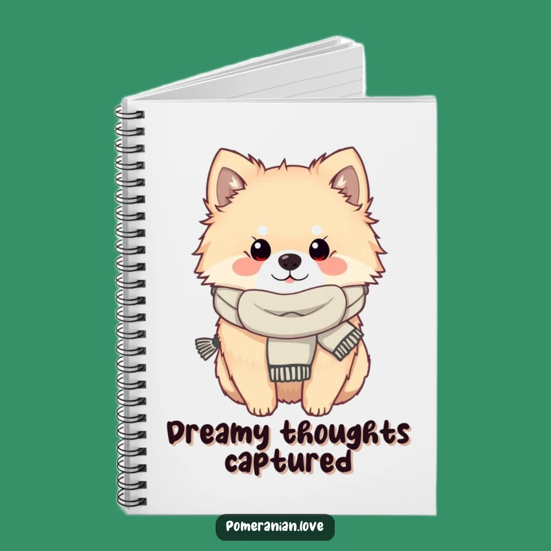 Funny Cozy Pomeranian Notebook - Scarfed Dog Journal - Gift