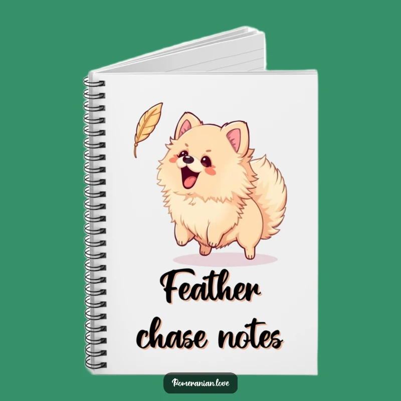 Funny Pomeranian Feather Notebook - Jot Down Playful Ideas