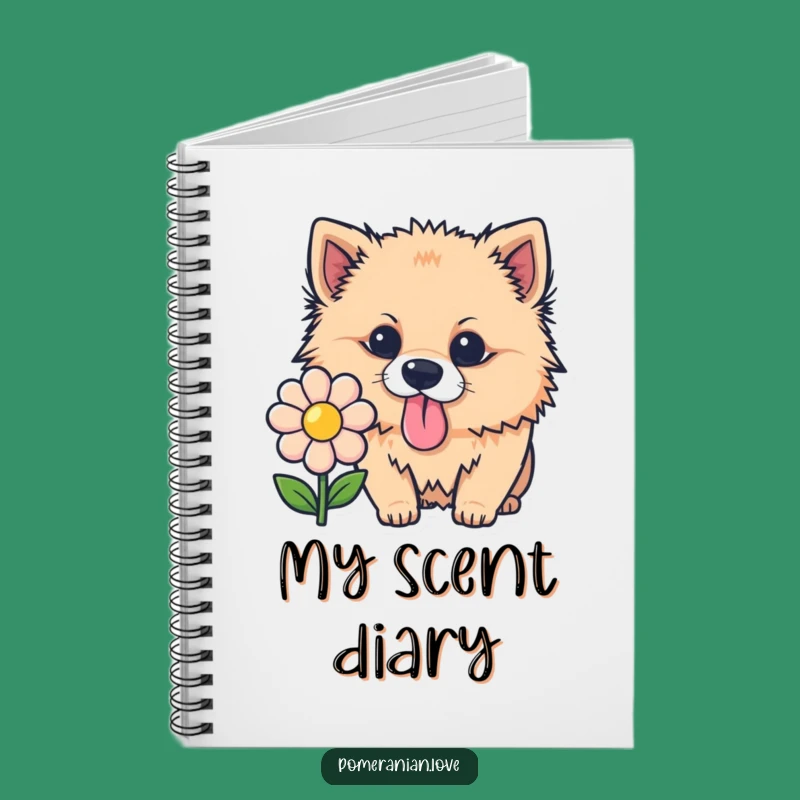 Funny Pomeranian Sniffing Flower Notebook: Jot Down Ideas with Canine Charm