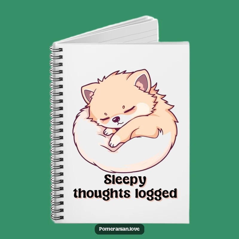 Funny Sleeping Pomeranian Notebook - Dreamy Jotting for Peaceful Minds!