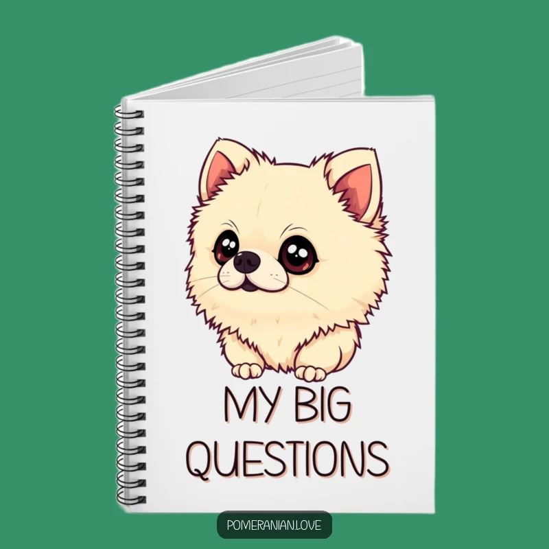 Funny Pomeranian Notebook - Curious Thoughts Journal, Adorable Pet Owner Gift