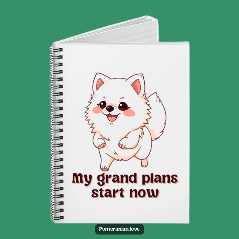 Funny Confident Pomeranian Notebook - Journal of Joyful Strides
