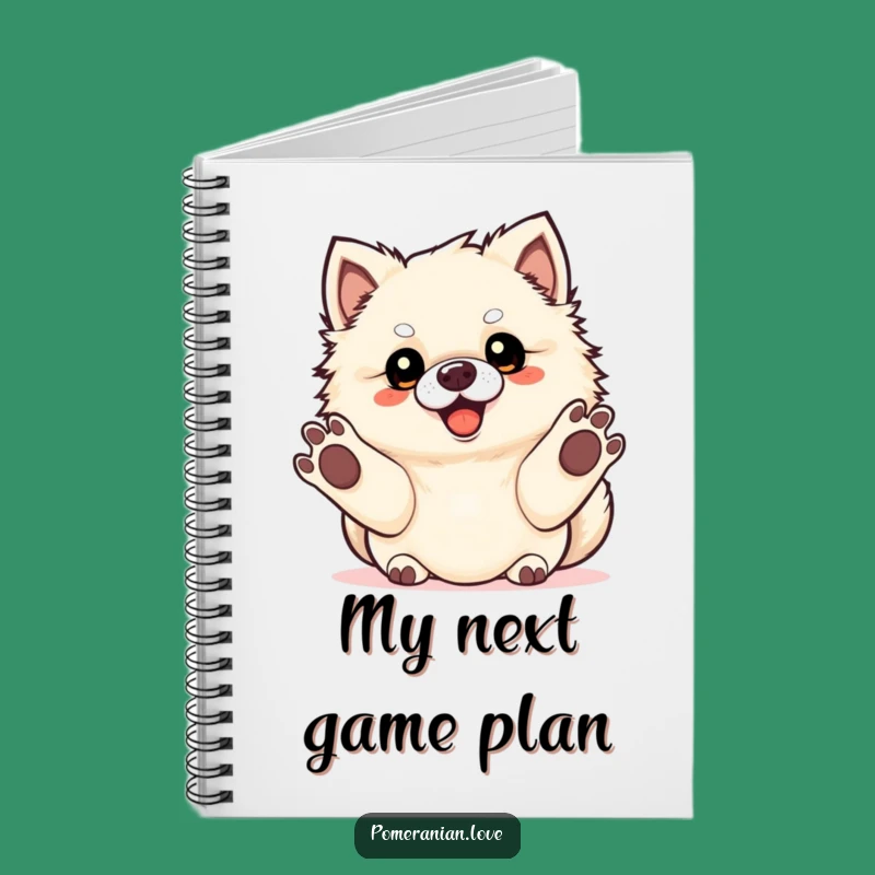 Funny Pomeranian Fetch Notebook - Eager Paws Journal, Great Playtime Gift