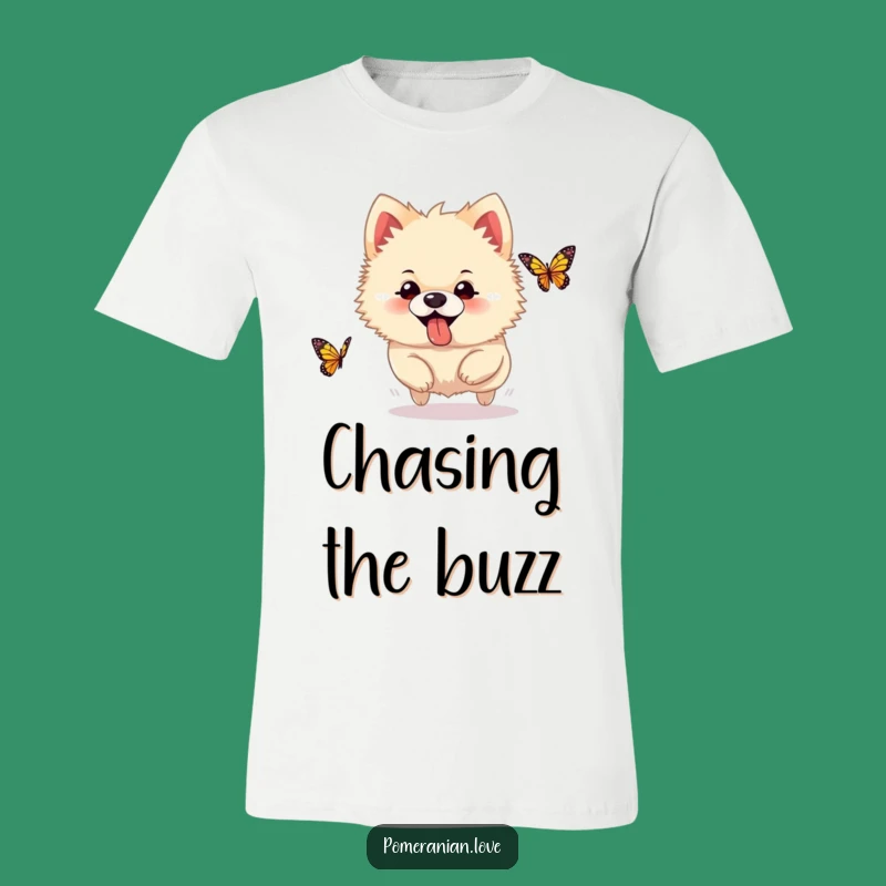 Funny Pomeranian Butterfly T-Shirt: Tongue Out Pup, Hilarious Dog Lover Tee