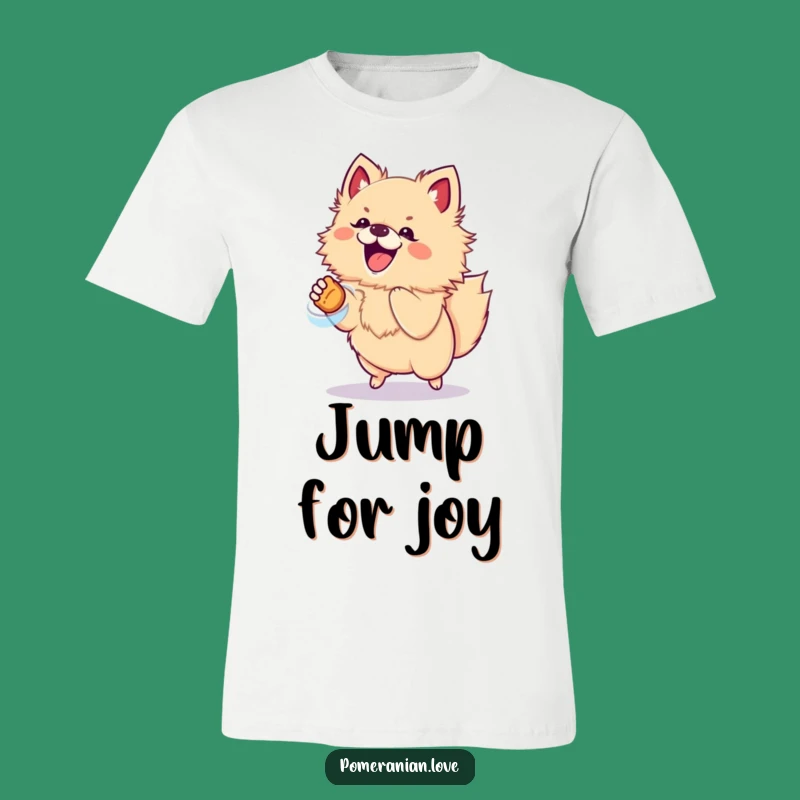 Funny Pomeranian Treat Jump T-Shirt - Energetic Canine Humor Gift
