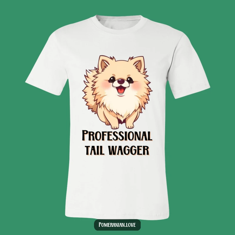 Funny Pomeranian Wags Excitedly T-Shirt: Hilarious Dog Tee for Enthusiasts