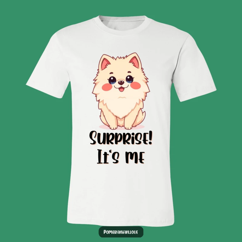 Funny Surprised Pomeranian T-Shirt - Shocked Dog Tee - Humorous Gift
