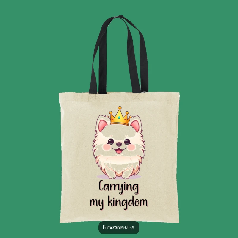 Funny Pomeranian Crown Tote Bag - Stylish & Hilarious Royal Accessory