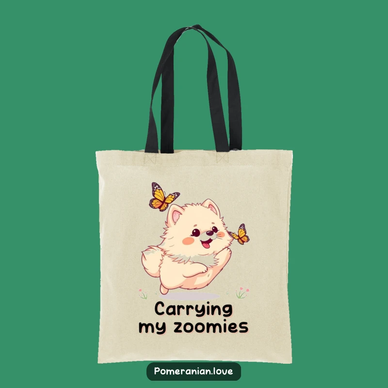 Funny Pomeranian Butterfly Tote Bag: Carry Your Dog's Playful Spirit Everywhere!
