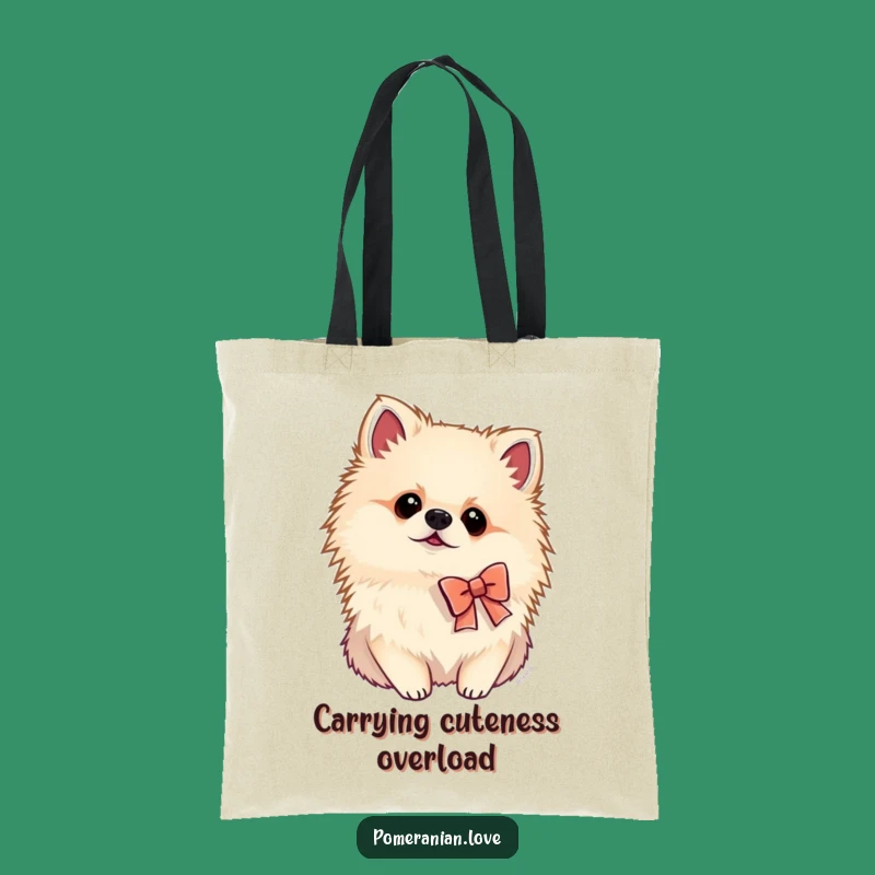 Funny Pomeranian Bow Tote Bag: Carry Curiosity with Style