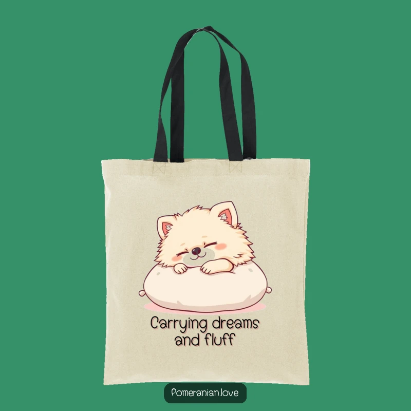 Funny Pomeranian Cushion Tote Bag: Adorable Content Dog Carry-All, Perfect Gift