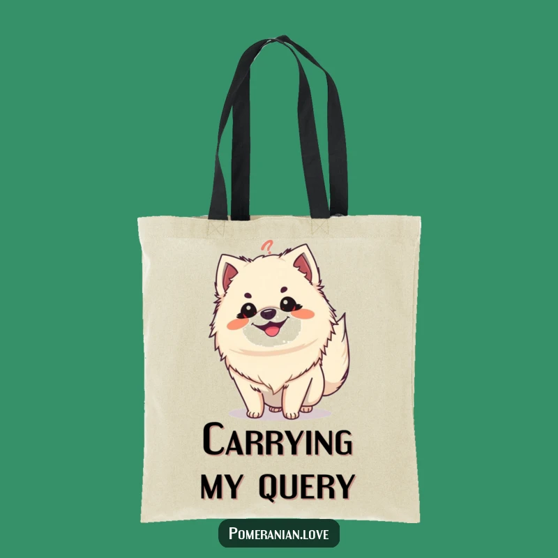 Funny Pomeranian Question Tail Tote Bag: Carry Your Curiosity in Style